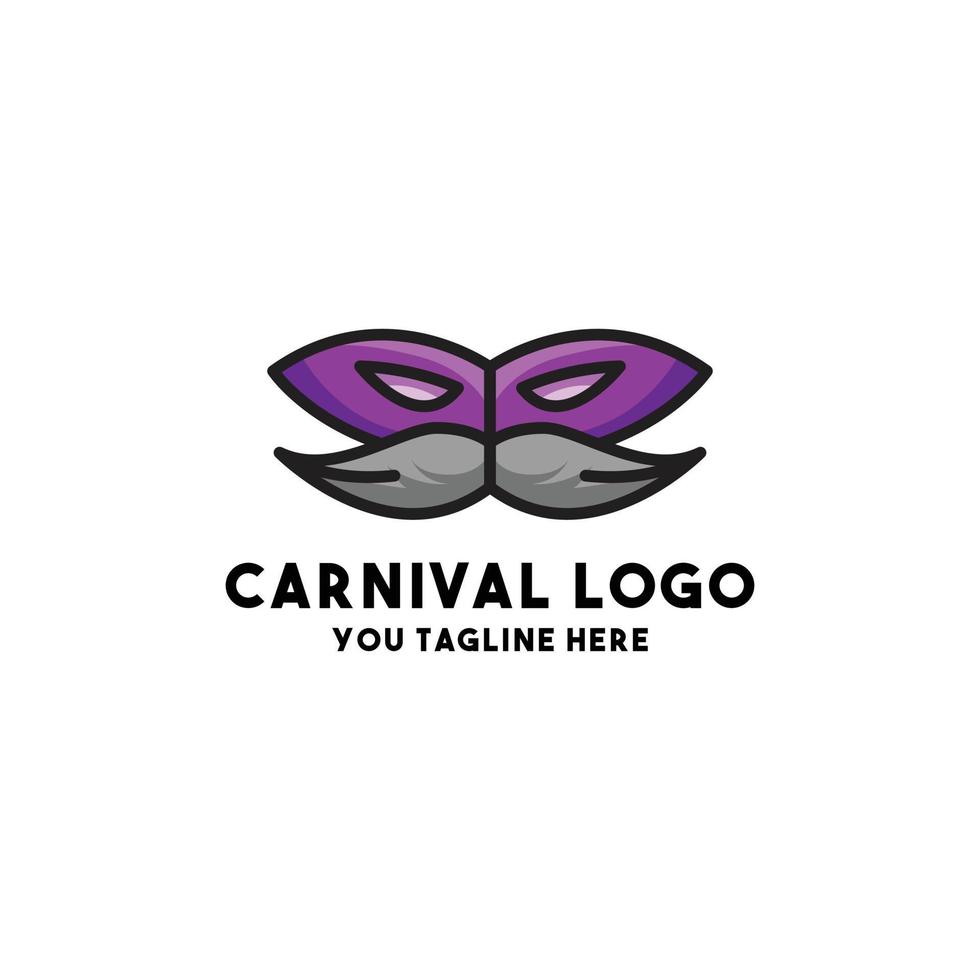 diseño de concepto de logotipo de carnaval moderno vector