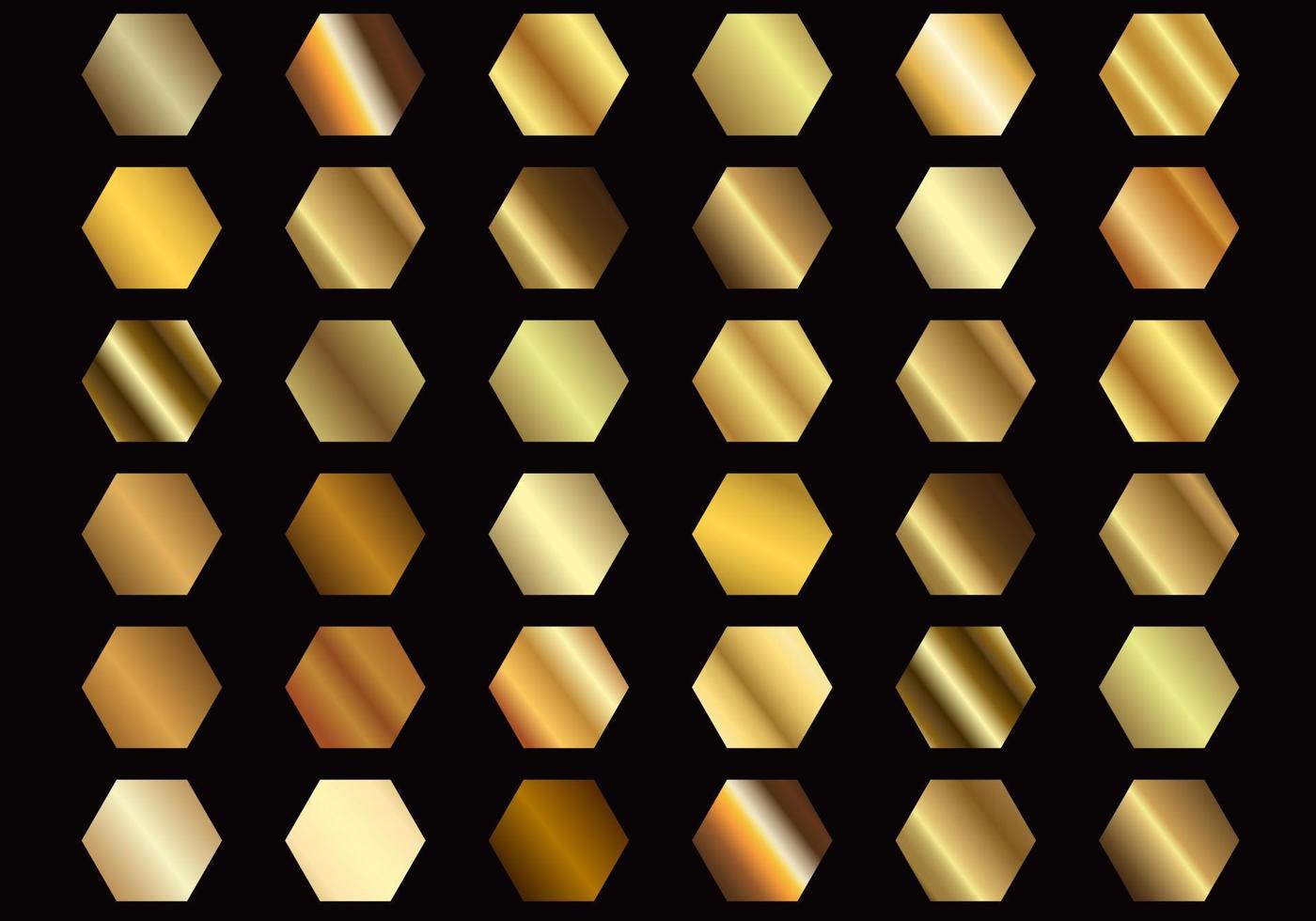 Groups of Gradient Gold, bronze, silver and gold foil texture gradation background set. Vector golden elegant, shiny and metalic gradient collection