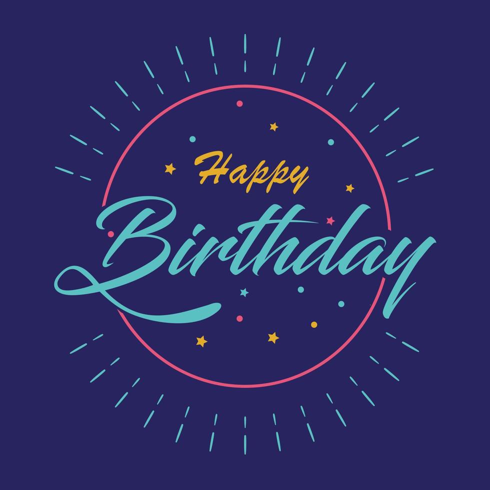 Feliz cumplea os hermosa tarjeta de felicitaci n caligraf a rayada