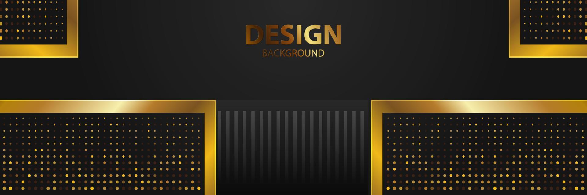 Luxury dark navy background with golden lines and abstract shape. Vector graphic illustration