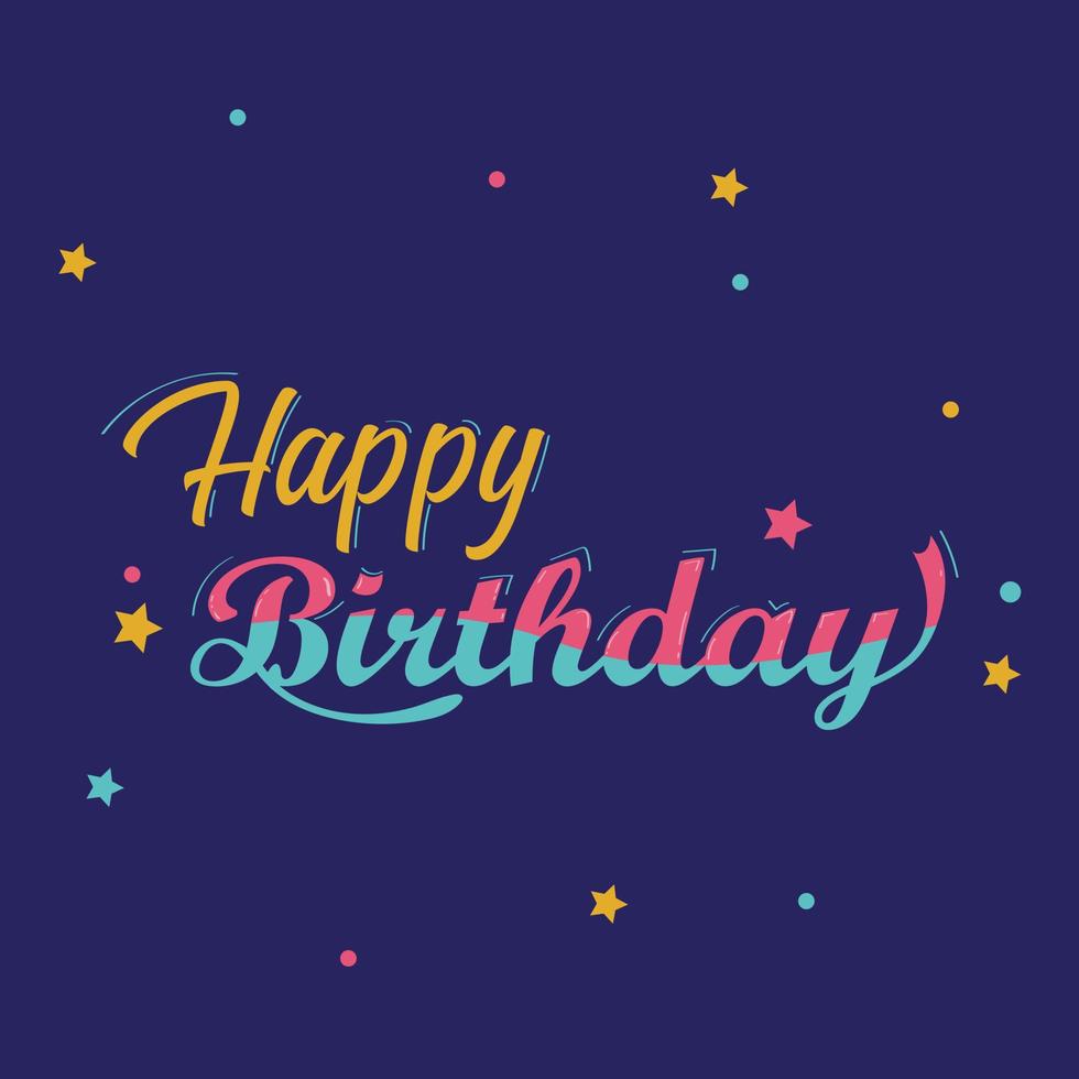 Free Vector, Happy birthday lettering with golden stars