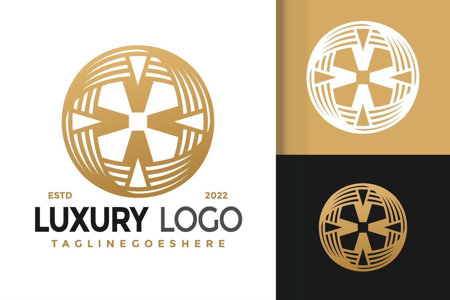 diseño de logotipo de círculo de lujo abstracto, vector de logotipos de identidad de marca, logotipo moderno, plantilla de ilustración vectorial de diseños de logotipo