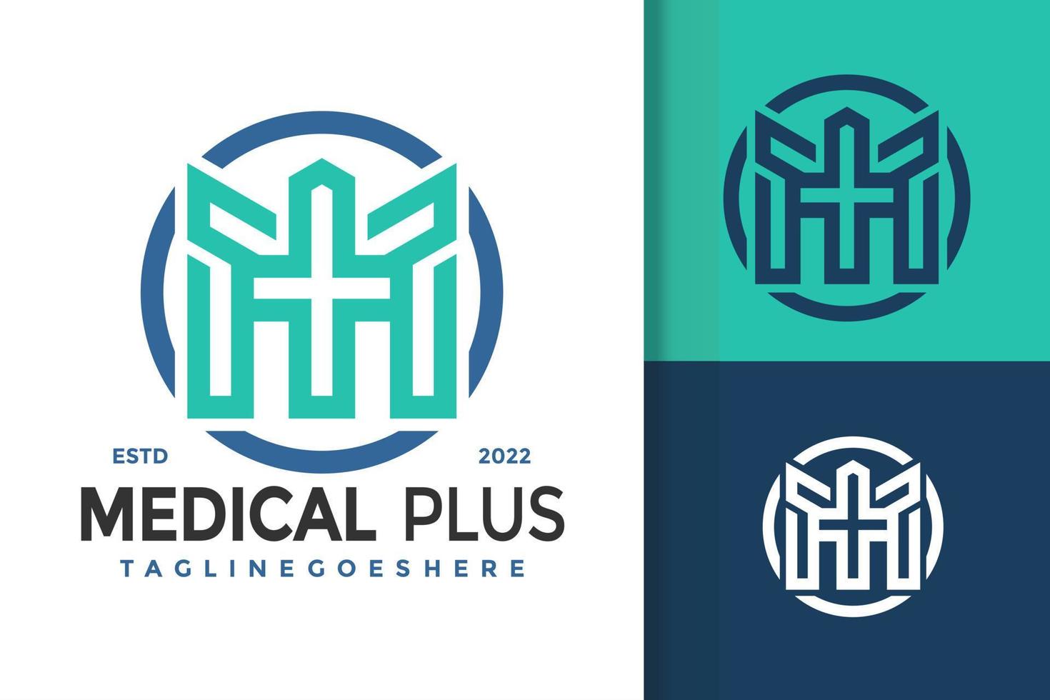 Letter M Medical Plus Logo Design, brand identity logos vector, modern logo, Logo Designs Vector Illustration Template