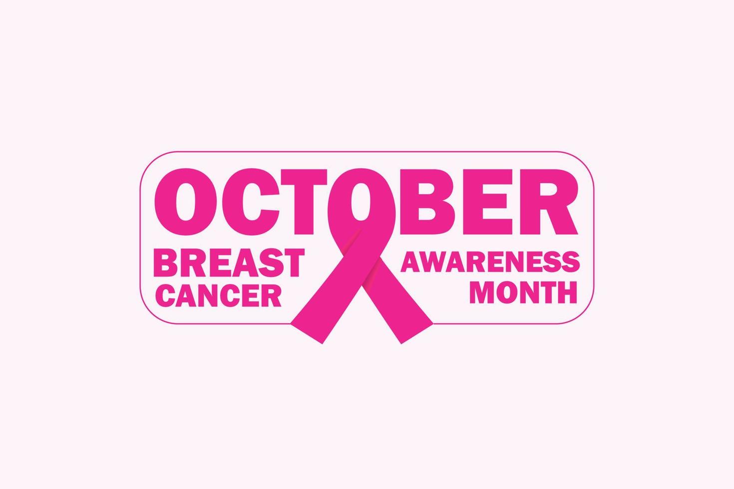 banner del mes de concientización sobre el cáncer de mama de octubre con cinta y diseño de fondo de letras creativas vector