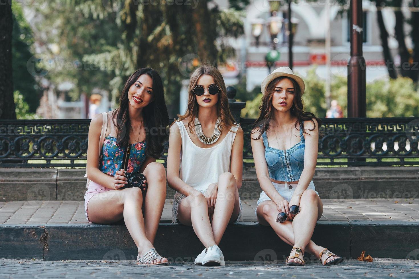 Three beautiful young girls photo