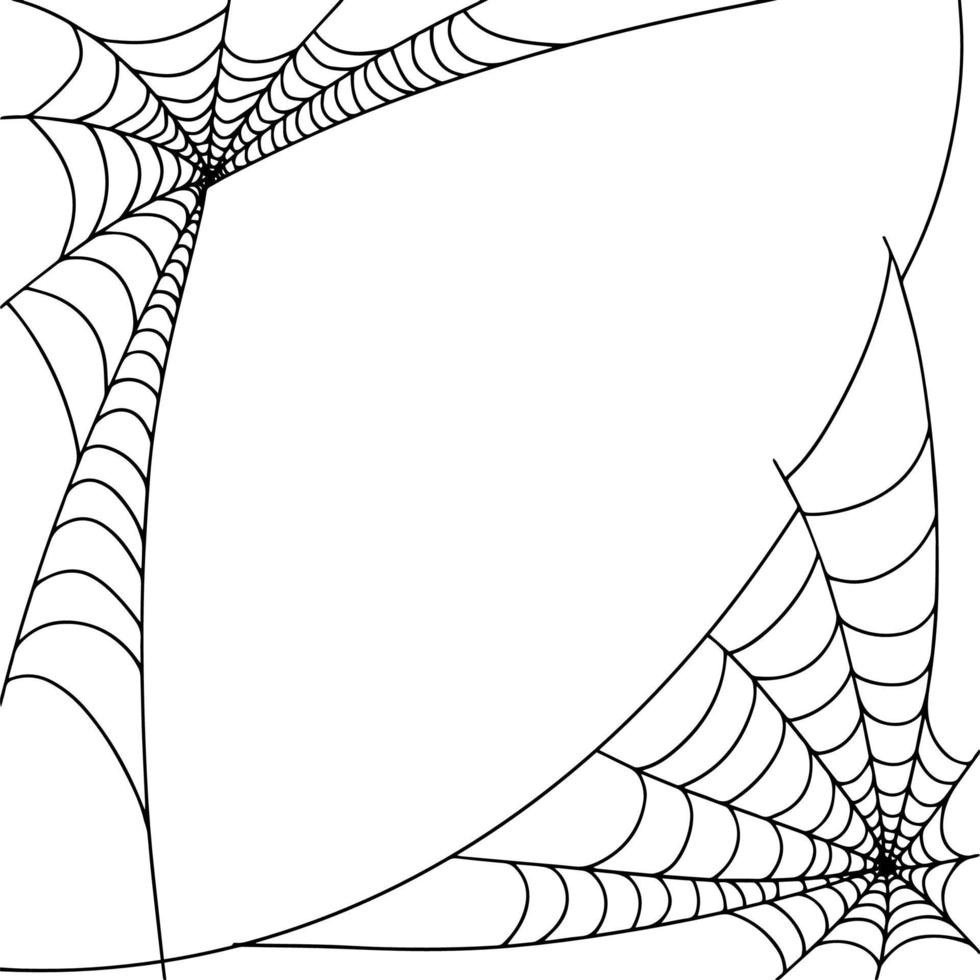 Creepy vector cobweb frame, corner to create a Halloween mood.