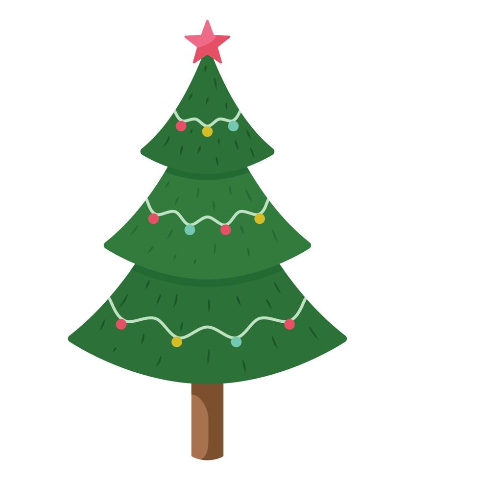 elemento de vector de árbol de pino para el diseño de navidad