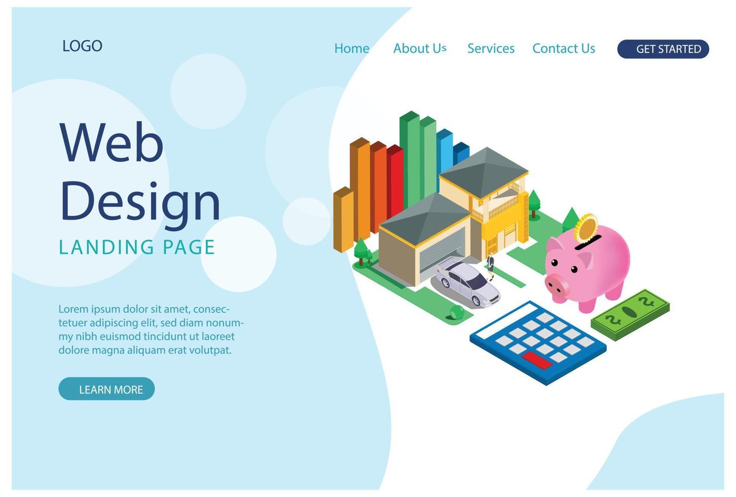 Modern isometric online property investment design and concept of people . Landing page template. Conceptual Suitable for Diagrams, Infographics, Game Asset, And Other Graphic Related Asset vector