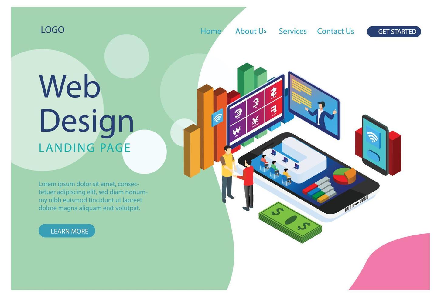 The modern concept of isometric graph analysis and online data processing. online based vector illustration Suitable for Diagrams, Infographics, Game Asset, And Other Graphic Related Assets