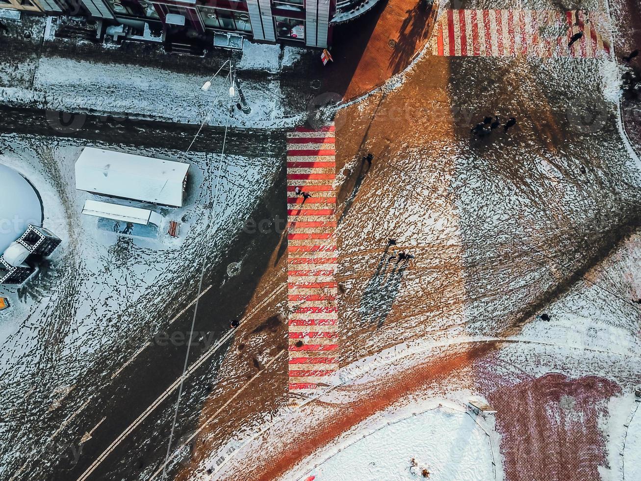 Kontraktova Square on Podil in Kyiv, aerial view photo