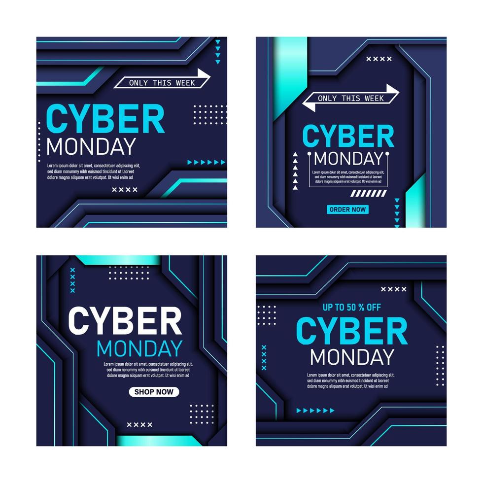 Cyber Monday Sale Social Media vector