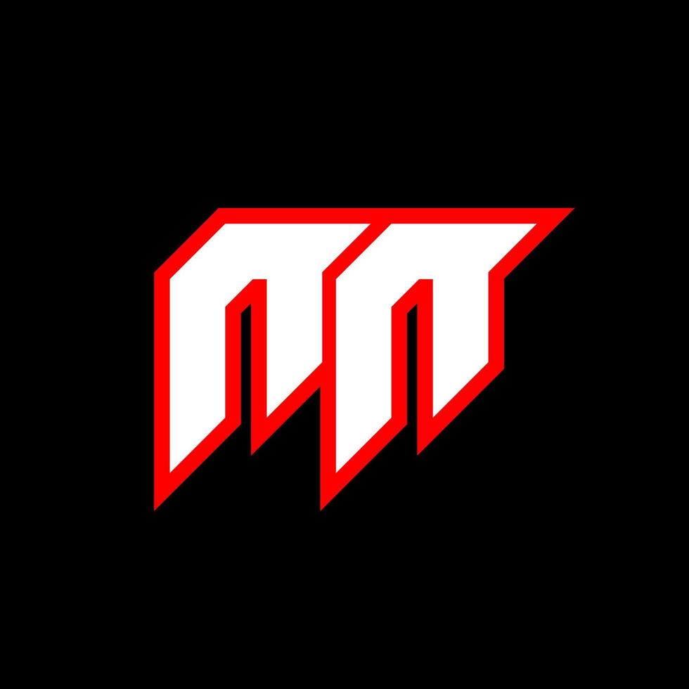 NN logo design, initial NN letter design with sci-fi style. NN logo for game, esport, Technology, Digital, Community or Business. N N sport modern Italic alphabet font. Typography urban style fonts. vector