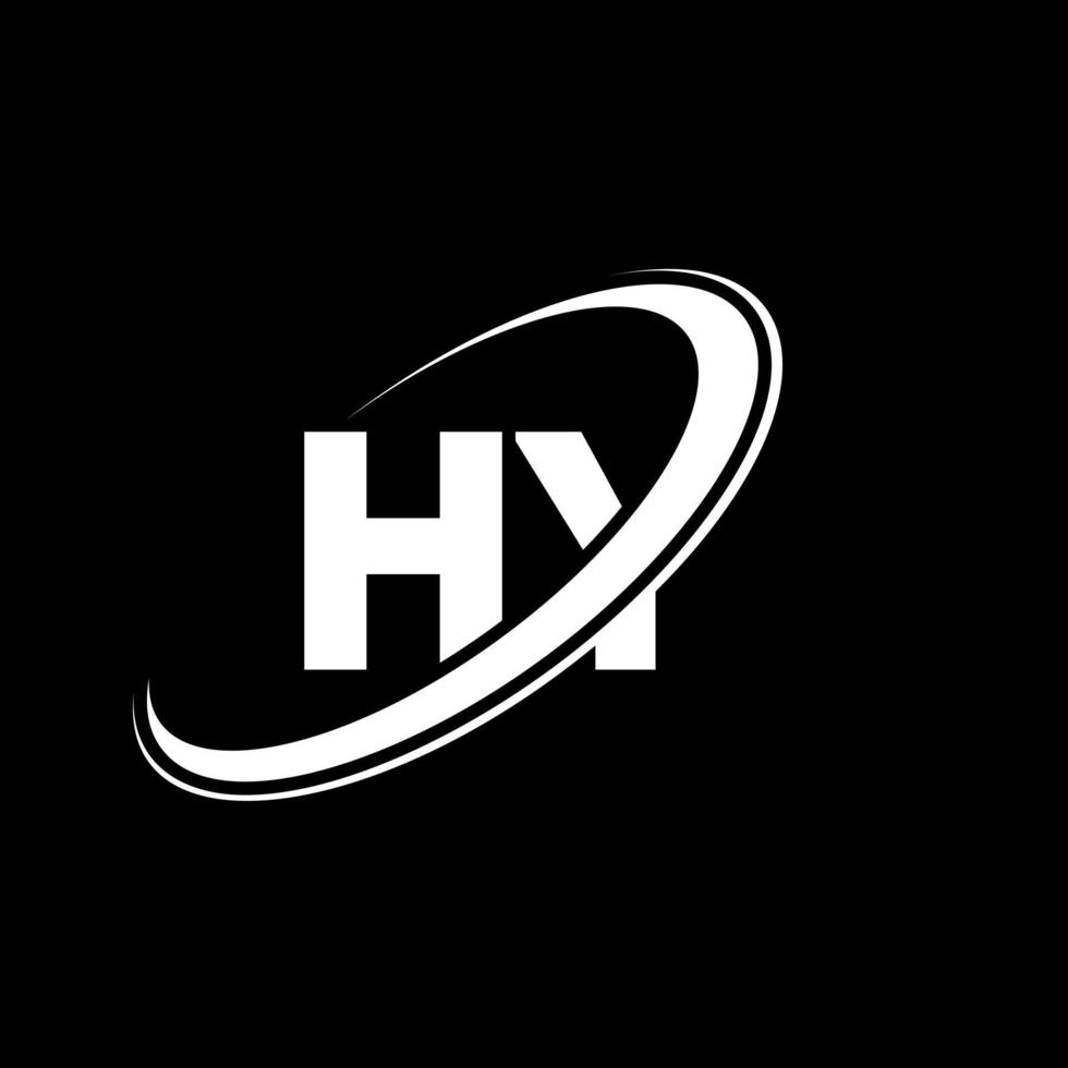 diseño del logotipo de la letra hy hy. letra inicial hy círculo vinculado en mayúsculas logo monograma rojo y azul. logotipo de hy, diseño de hy. hola, hola vector