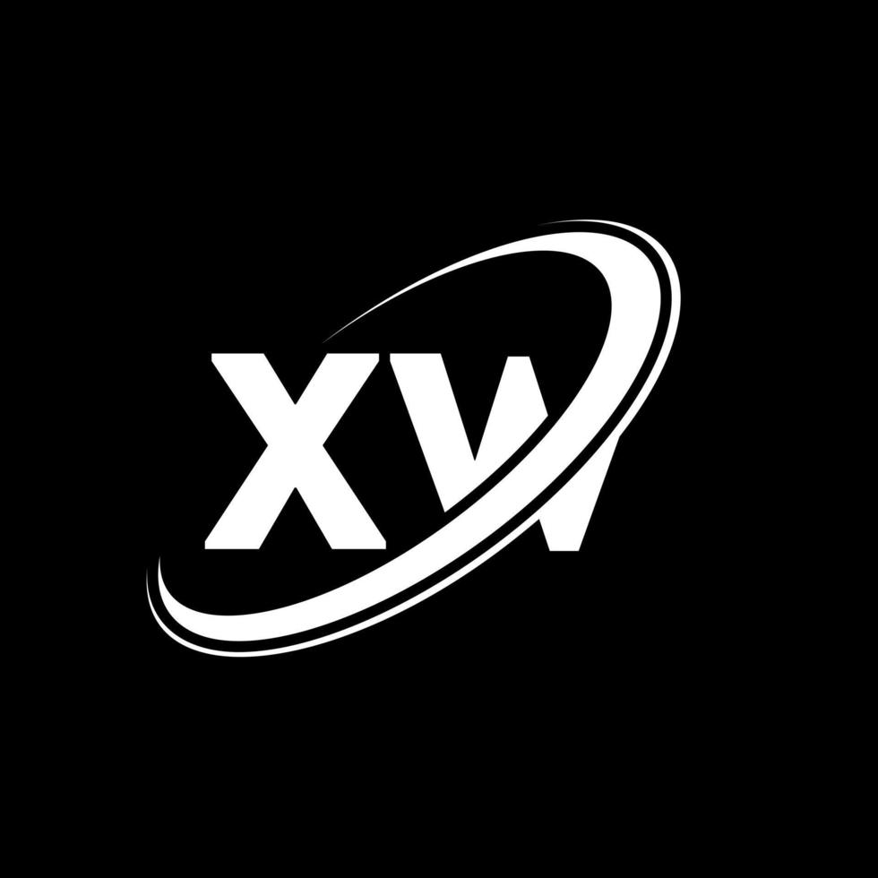 diseño del logotipo de la letra xw xw. letra inicial xw círculo vinculado en mayúsculas logo monograma rojo y azul. logotipo xw, diseño xw. xw, xw vector