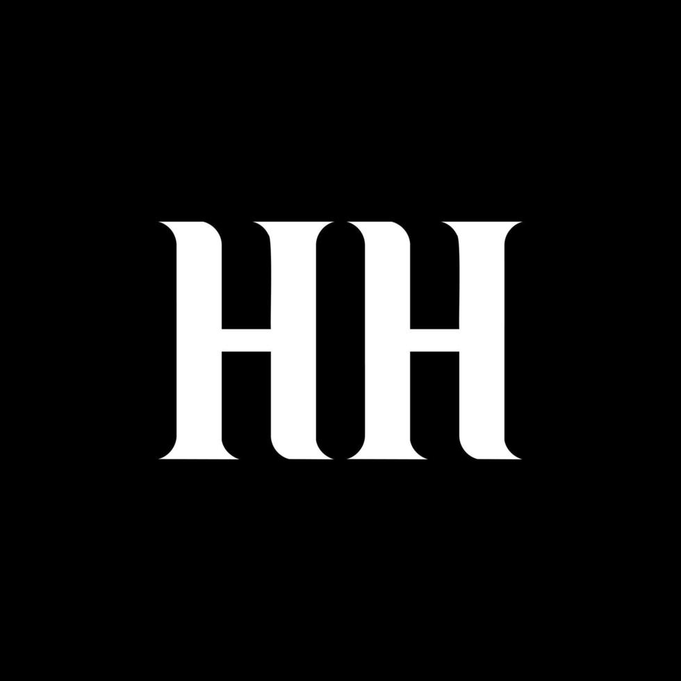 HH H H letter logo design. Initial letter HH uppercase monogram logo white color. vector