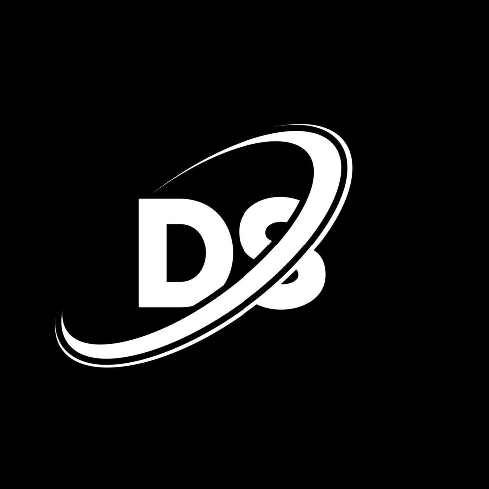 DS D S letter logo design. Initial letter DS linked circle uppercase monogram logo red and blue. DS logo, D S design. ds, d s vector