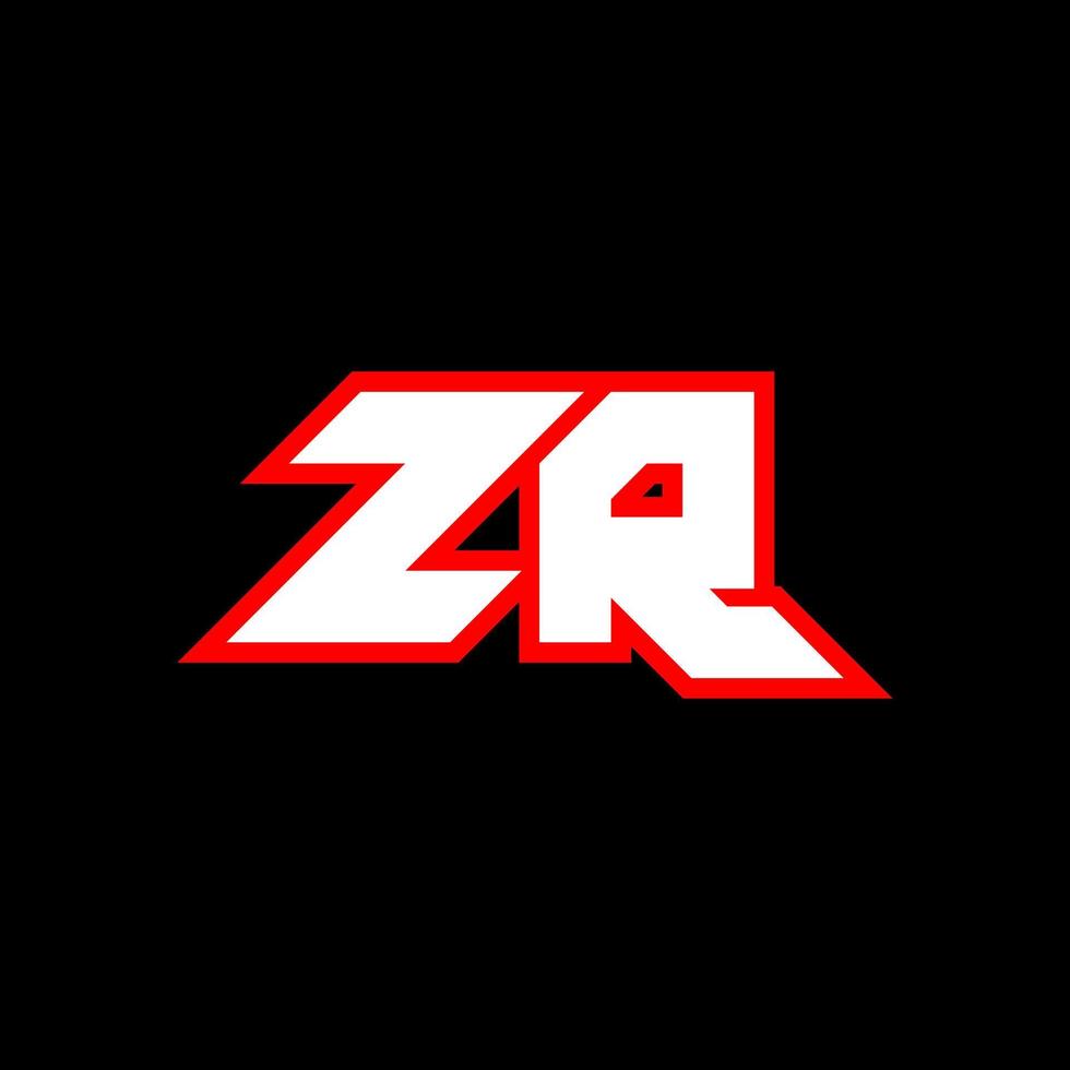 diseño del logotipo zr, diseño inicial de la letra zr con estilo de ciencia ficción. logotipo zr para juegos, deportes, tecnología, digital, comunidad o negocios. zr sport fuente de alfabeto cursiva moderna. fuentes tipográficas de estilo urbano. vector