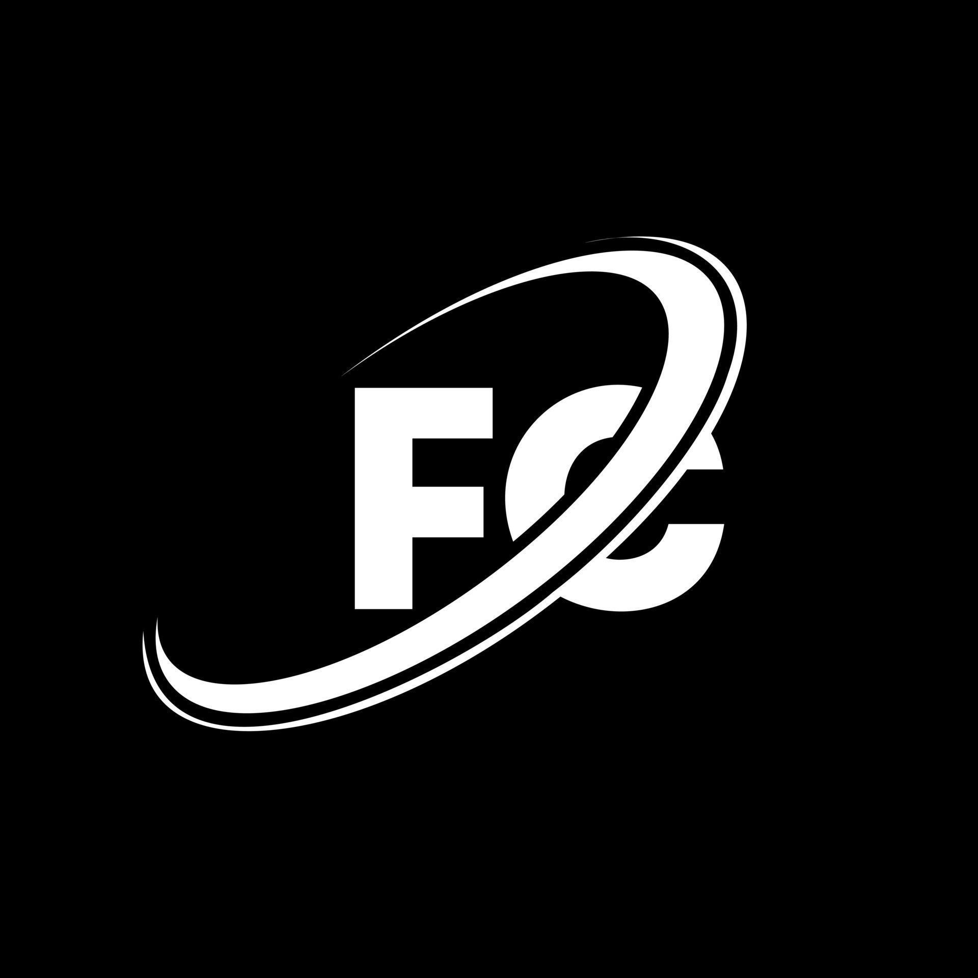 FC F C letter logo design. Initial letter FC linked circle uppercase ...