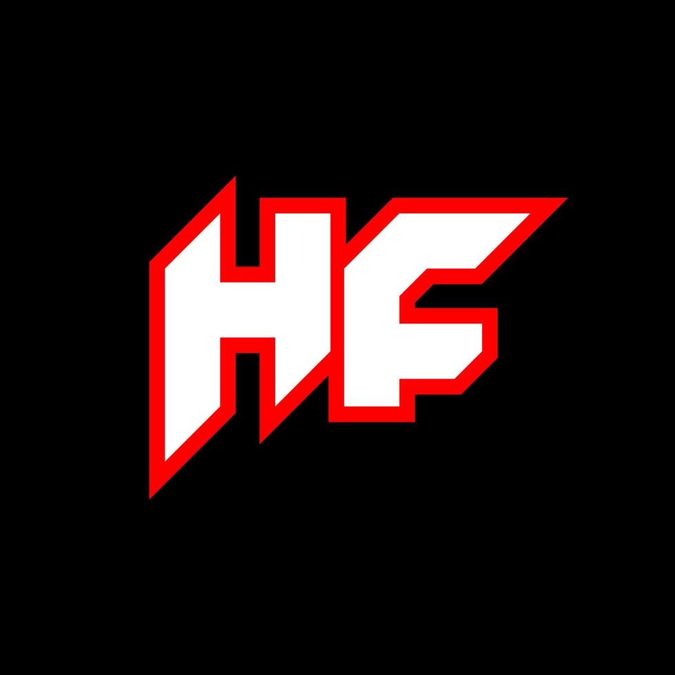 diseño de logotipo hf, diseño de letra hf inicial con estilo de ciencia ficción. logotipo hf para juegos, deportes, tecnología, digital, comunidad o negocios. hf sport fuente de alfabeto cursiva moderna. fuentes tipográficas de estilo urbano. vector