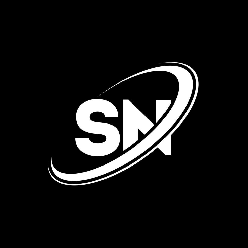 SN S N letter logo design. Initial letter SN linked circle uppercase monogram logo red and blue. SN logo, S N design. sn, s n vector
