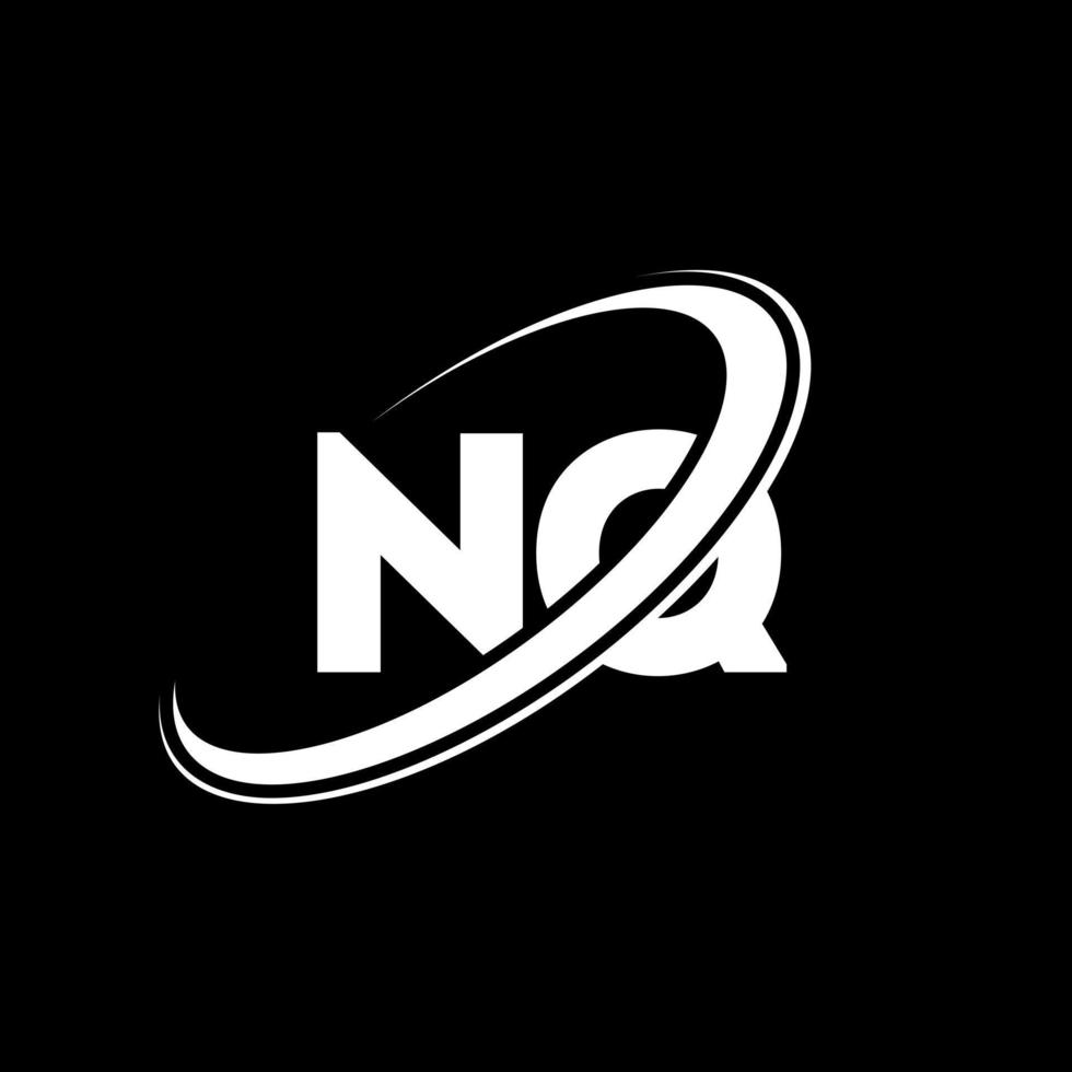 NQ N Q letter logo design. Initial letter NQ linked circle uppercase monogram logo red and blue. NQ logo, N Q design. nq, n q vector
