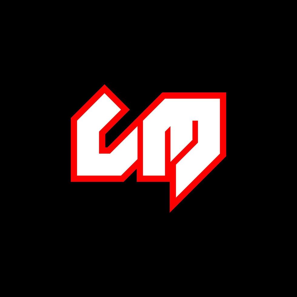 LM logo design, initial LM letter design with sci-fi style. LM logo for game, esport, Technology, Digital, Community or Business. L M sport modern Italic alphabet font. Typography urban style fonts. vector