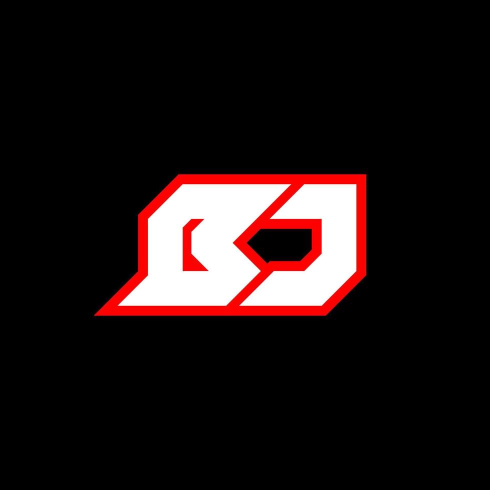 BJ logo design, initial BJ letter design with sci-fi style. BJ logo for game, esport, Technology, Digital, Community or Business. B J sport modern Italic alphabet font. Typography urban style fonts. vector