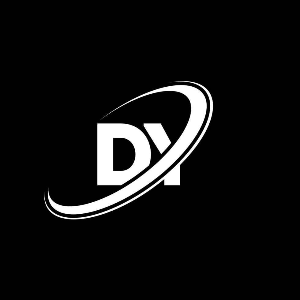 diseño del logotipo de la letra dy dy. letra inicial dy círculo vinculado en mayúsculas logo monograma rojo y azul. logotipo de dy, diseño de dy. dy, dy vector