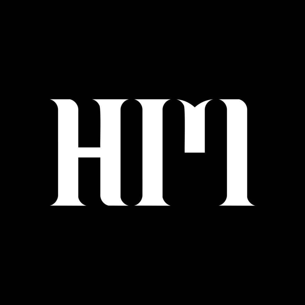 HM H M letter logo design. Initial letter HM uppercase monogram logo white color. HM logo, H M design. HM, H M vector