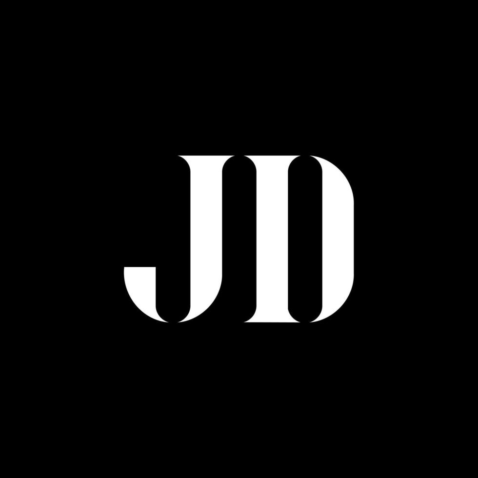 diseño del logotipo de la letra jd jd. letra inicial jd logotipo de monograma en mayúsculas color blanco. logotipo de jd, diseño de jd. jd, jd vector