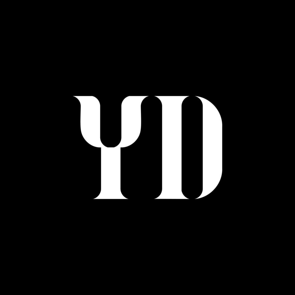 YD Y D letter logo design. Initial letter YD uppercase monogram logo white color. YD logo, Y D design. YD, Y D vector