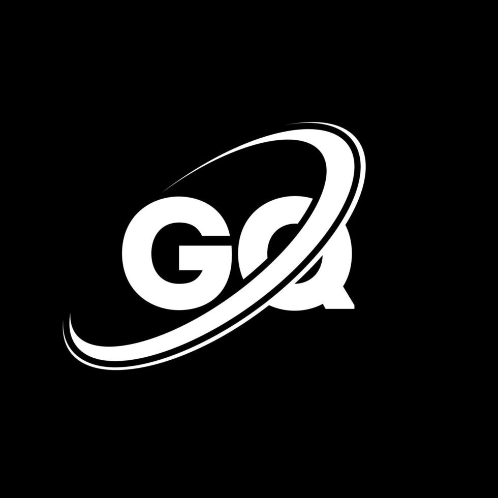 GQ G Q letter logo design. Initial letter GQ linked circle uppercase monogram logo red and blue. GQ logo, G Q design. gq, g q vector