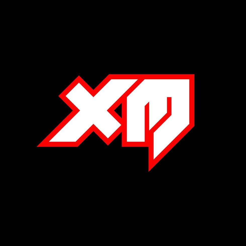 XM logo design, initial XM letter design with sci-fi style. XM logo for game, esport, Technology, Digital, Community or Business. X M sport modern Italic alphabet font. Typography urban style fonts. vector