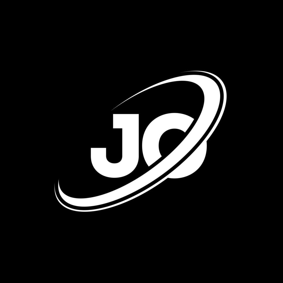 diseño del logotipo de la letra jo jo. letra inicial jo círculo vinculado en mayúsculas logo monograma rojo y azul. logotipo de jo, diseño de jo. jo, jo lo vector