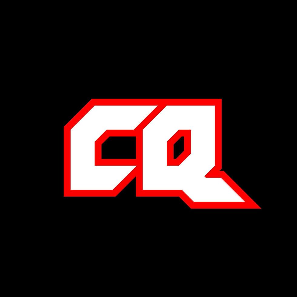 CQ logo design, initial CQ letter design with sci-fi style. CQ logo for game, esport, Technology, Digital, Community or Business. C Q sport modern Italic alphabet font. Typography urban style fonts. vector