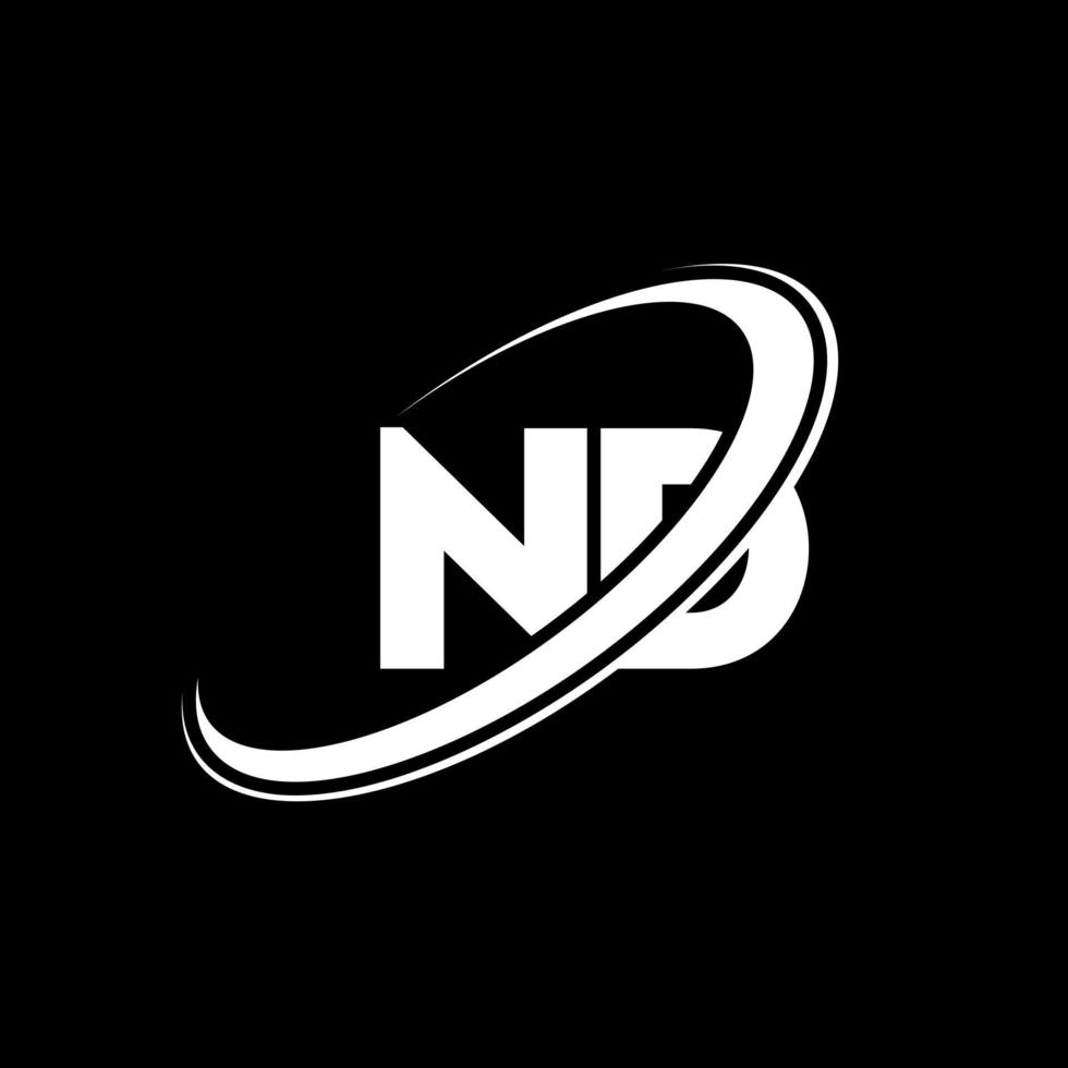 diseño del logotipo de la letra nd nd. letra inicial y círculo vinculado en mayúsculas logotipo del monograma rojo y azul. segundo logotipo, segundo diseño. nd, nd vector