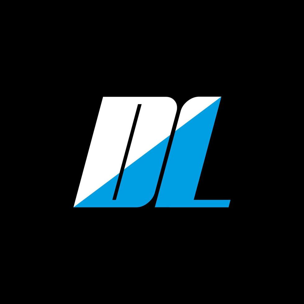 DL letter logo design on black background. DL creative initials letter logo concept. dl icon design. DL white and blue letter icon design on black background. D L vector