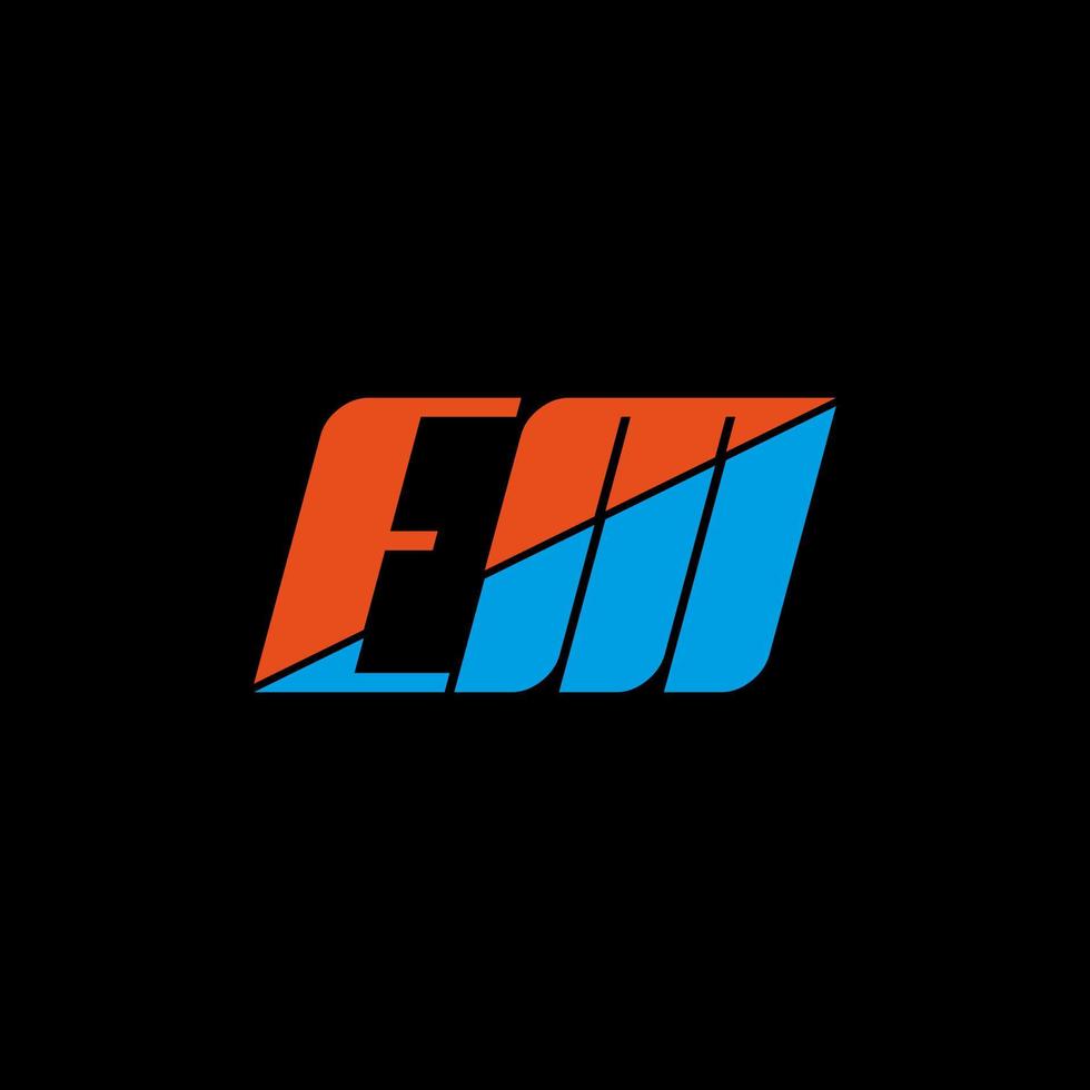 EM Letter Logo Design. Initial letters EM logo icon. Abstract letter EM minimal logo design template. EM letter design vector with black colors. EM logo.