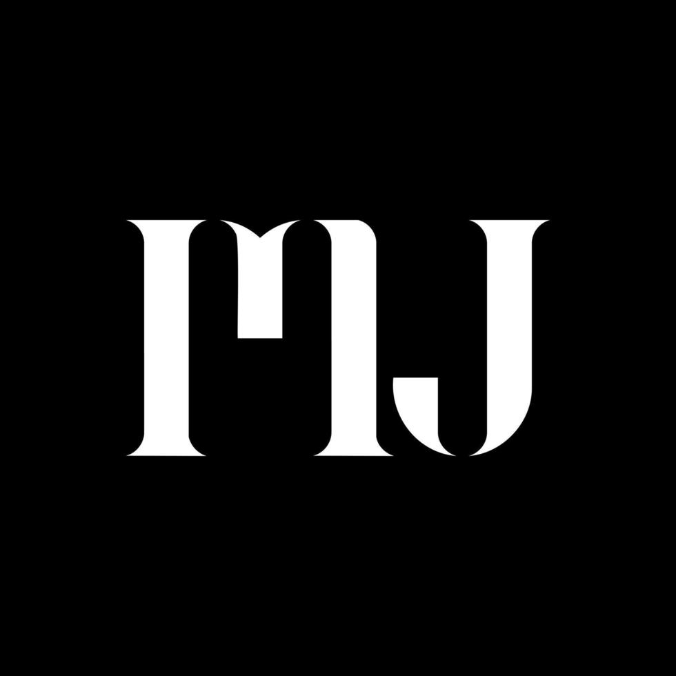 MJ M J letter logo design. Initial letter MJ uppercase monogram logo white color. MJ logo, M J design. MJ, M J vector