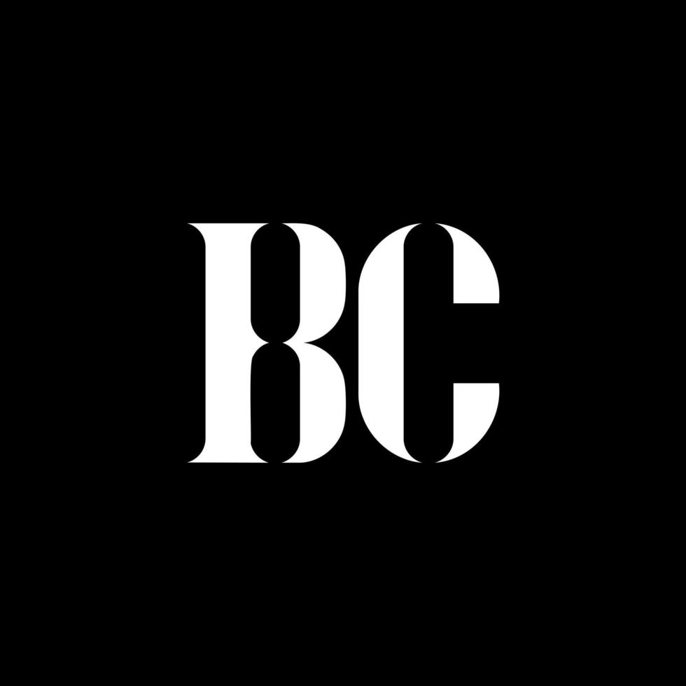 diseño del logotipo de la letra bc bc. letra inicial bc mayúscula monograma logo color blanco. logotipo de bc, diseño de bc. antes de Cristo, antes de Cristo vector