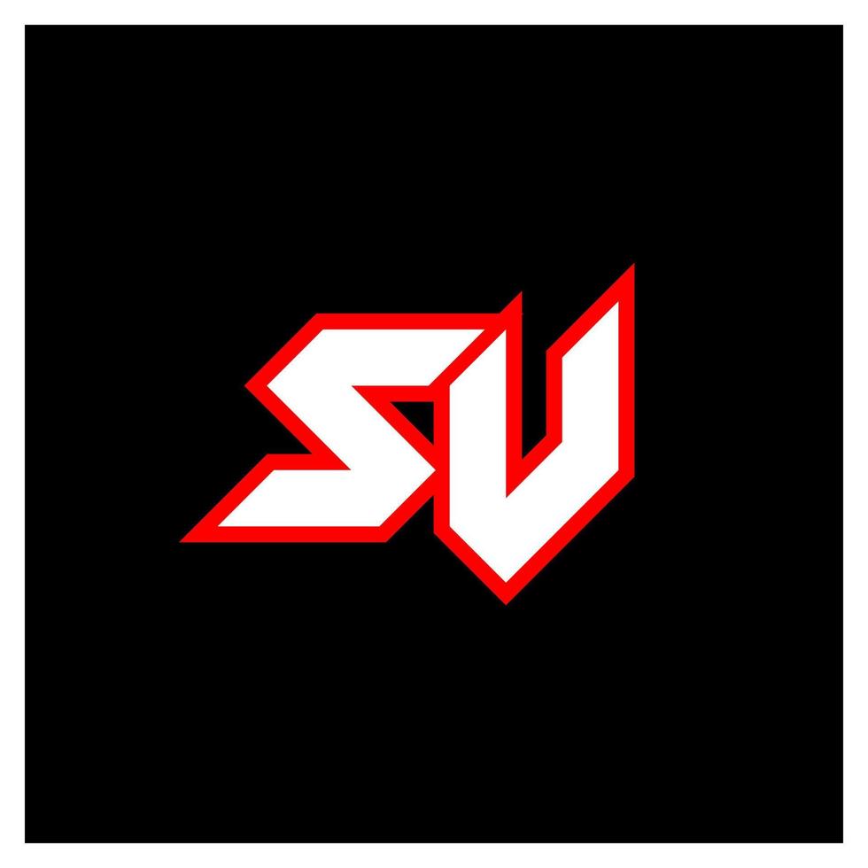 SV logo design, initial SV letter design with sci-fi style. SV logo for game, esport, Technology, Digital, Community or Business. S V sport modern Italic alphabet font. Typography urban style fonts. vector