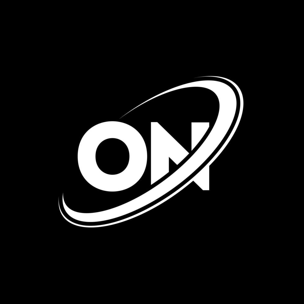 ON O N letter logo design. Initial letter ON linked circle uppercase monogram logo red and blue. ON logo, O N design. on, o n vector