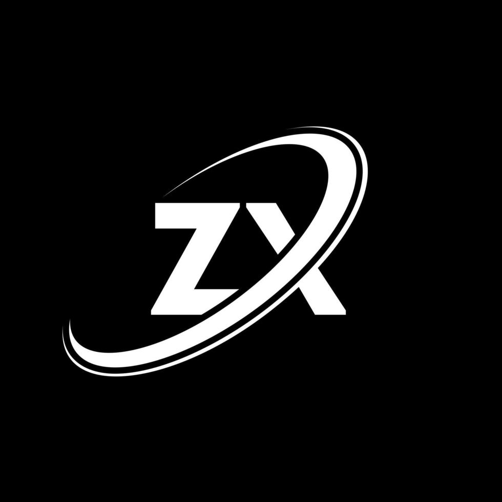 diseño del logotipo de la letra zx zx. letra inicial zx círculo vinculado en mayúsculas logo monograma rojo y azul. logotipo zx, diseño zx. zx, zx vector