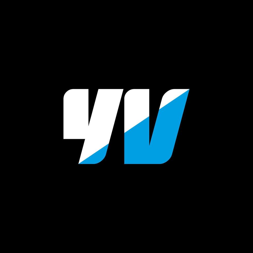 diseño del logotipo de la letra yv sobre fondo negro. yv creative iniciales carta logo concepto. diseño de icono vv. yv diseño de icono de letra blanca y azul sobre fondo negro. sv vector