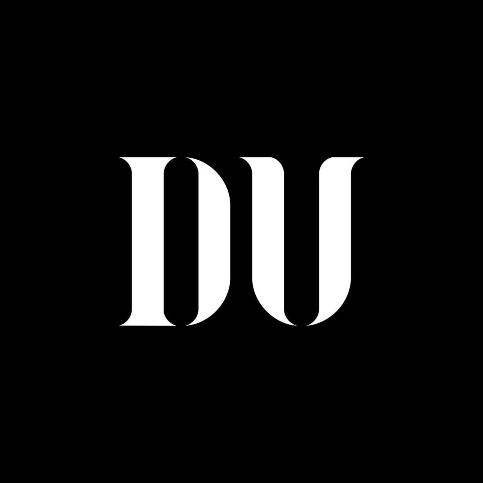 diseño del logotipo de la letra du du. letra inicial du logotipo monograma en mayúsculas color blanco. du logotipo, du diseño. du, du vector