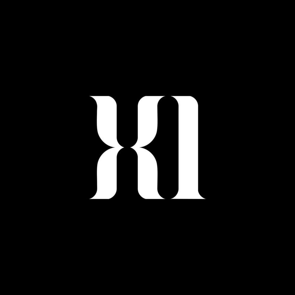 XI X I letter logo design. Initial letter XI linked circle uppercase monogram logo white color. XI logo, X I design. XI, X I vector