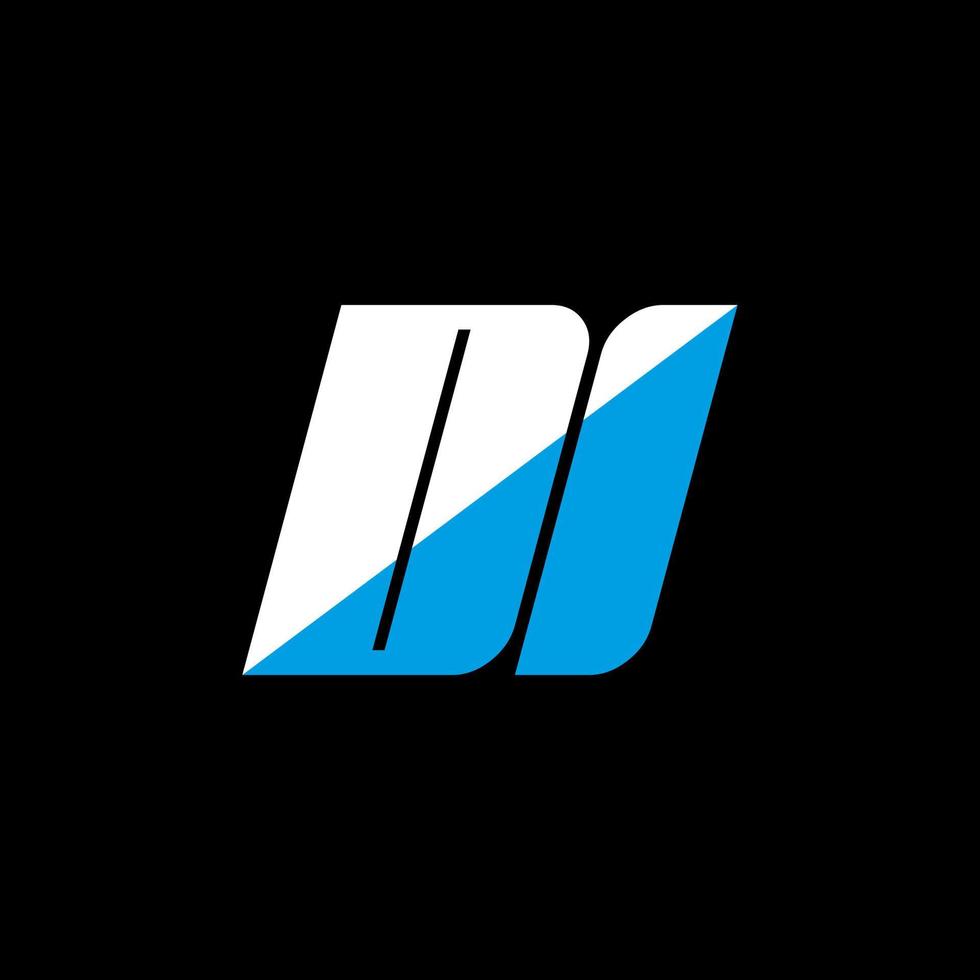DI letter logo design on black background. DI creative initials letter logo concept. di icon design. DI white and blue letter icon design on black background. D I vector