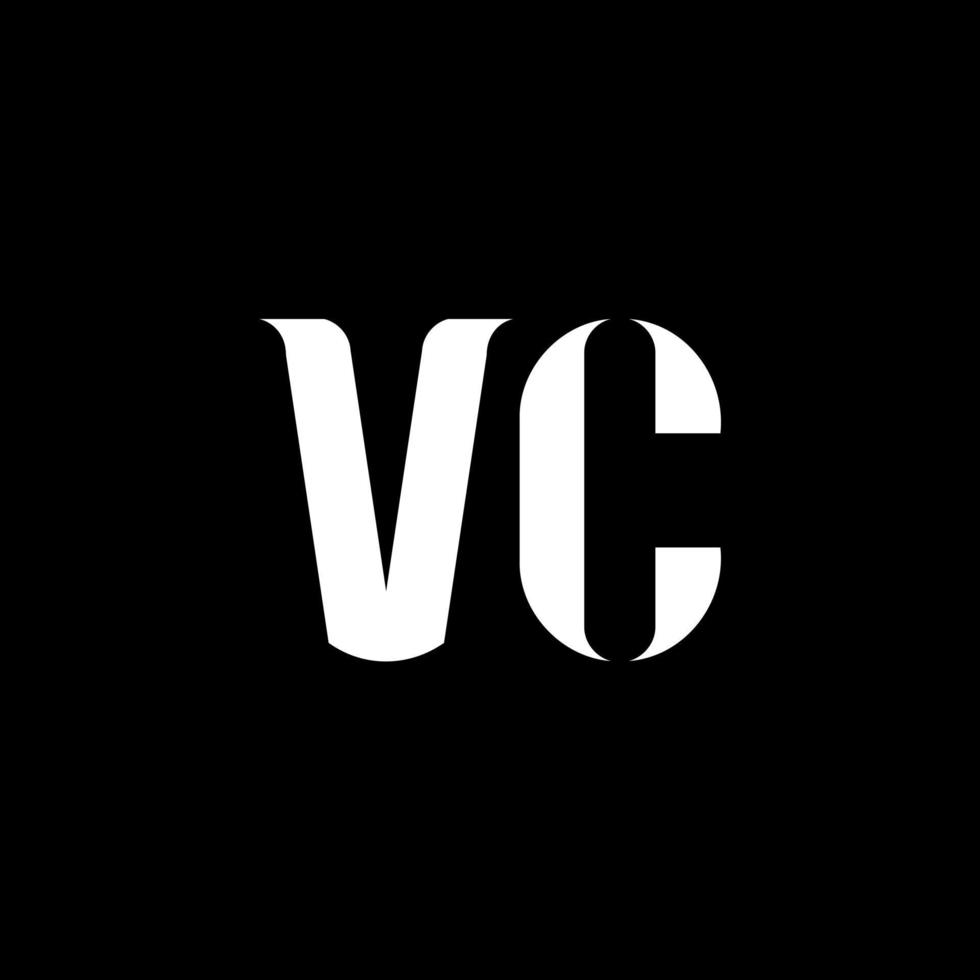 VC V C letter logo design. Initial letter VC linked circle uppercase monogram logo white color. VC logo, V C design. VC, V C vector
