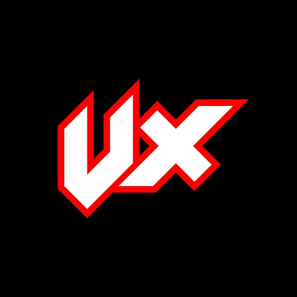 VX logo design, initial VX letter design with sci-fi style. VX logo for game, esport, Technology, Digital, Community or Business. V X sport modern Italic alphabet font. Typography urban style fonts. vector