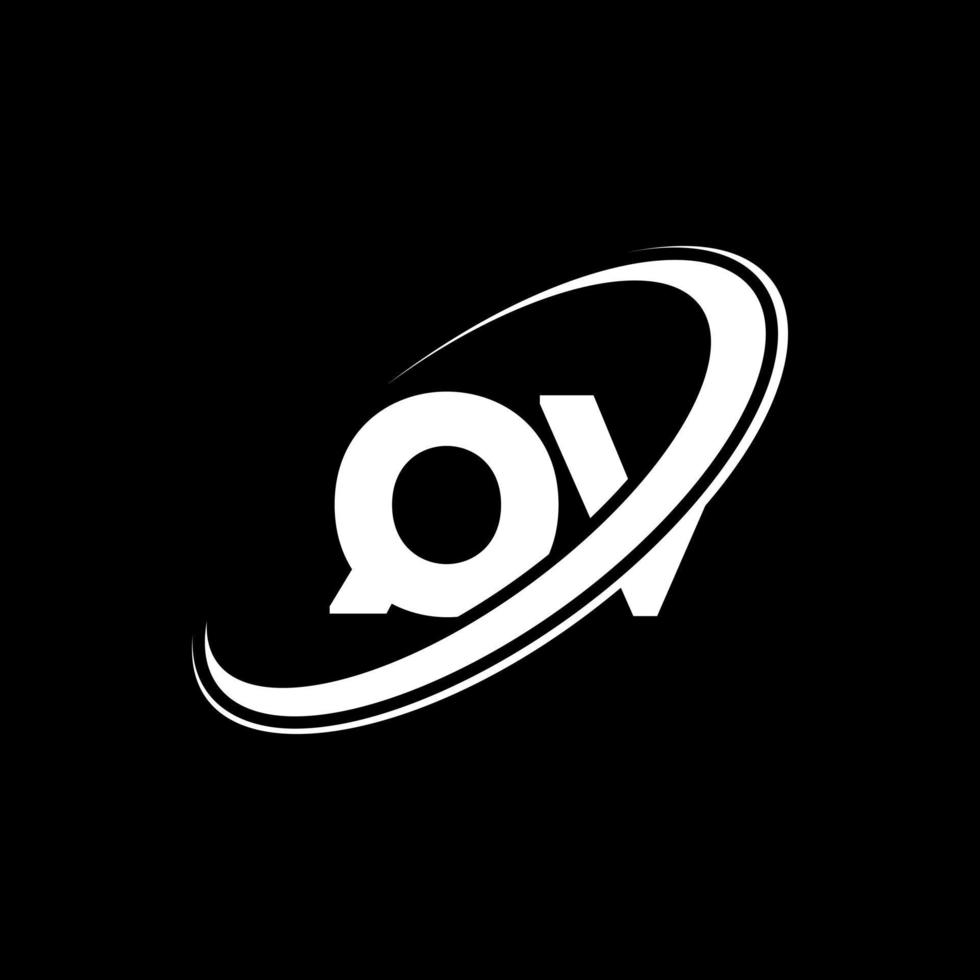 diseño del logotipo de la letra qv qv. letra inicial qv círculo vinculado en mayúsculas logo monograma rojo y azul. logotipo qv, diseño qv. qv qv vector